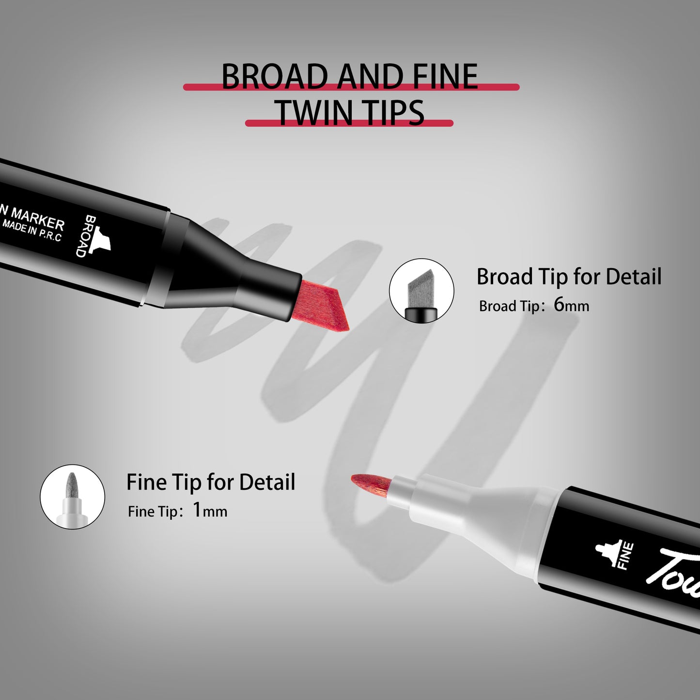 Dual Tip Permanent Art Sketch Markers for Illustration - 12-120 Colors Available