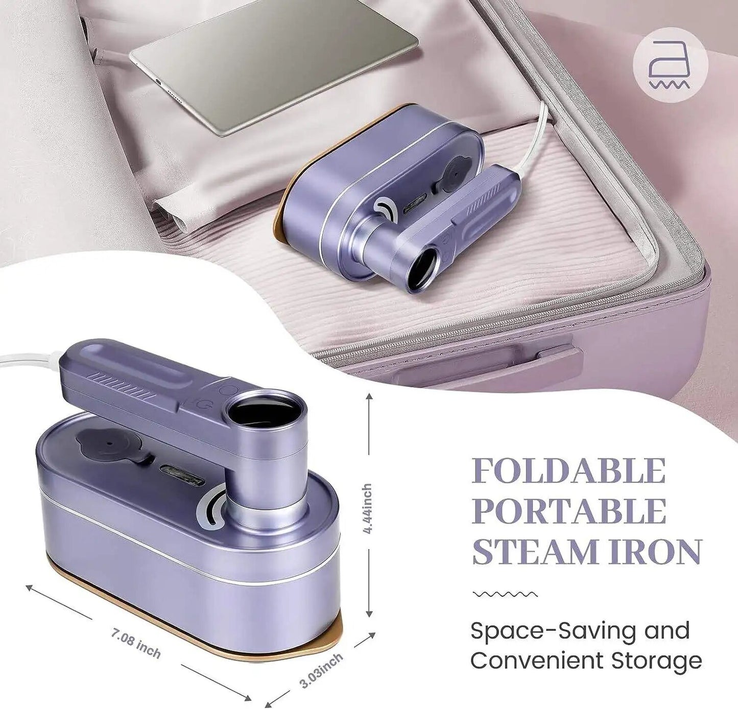 Foldable Garment Steam Iron With Digital Screen