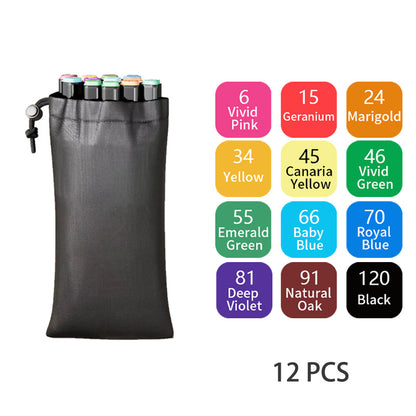 Dual Tip Permanent Art Sketch Markers for Illustration - 12-120 Colors Available