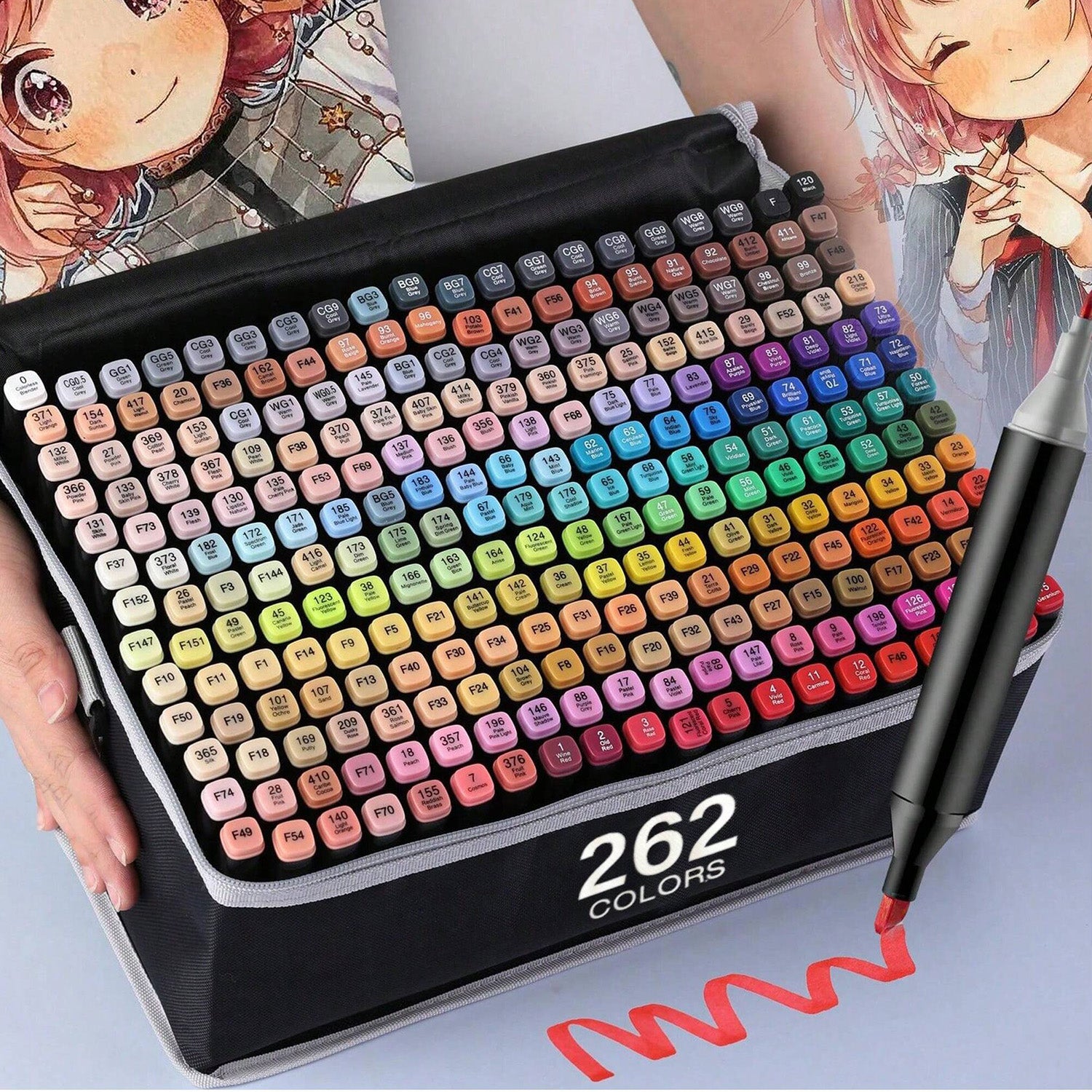 Dual Tip Permanent Art Sketch Markers for Illustration - 12-120 Colors Available