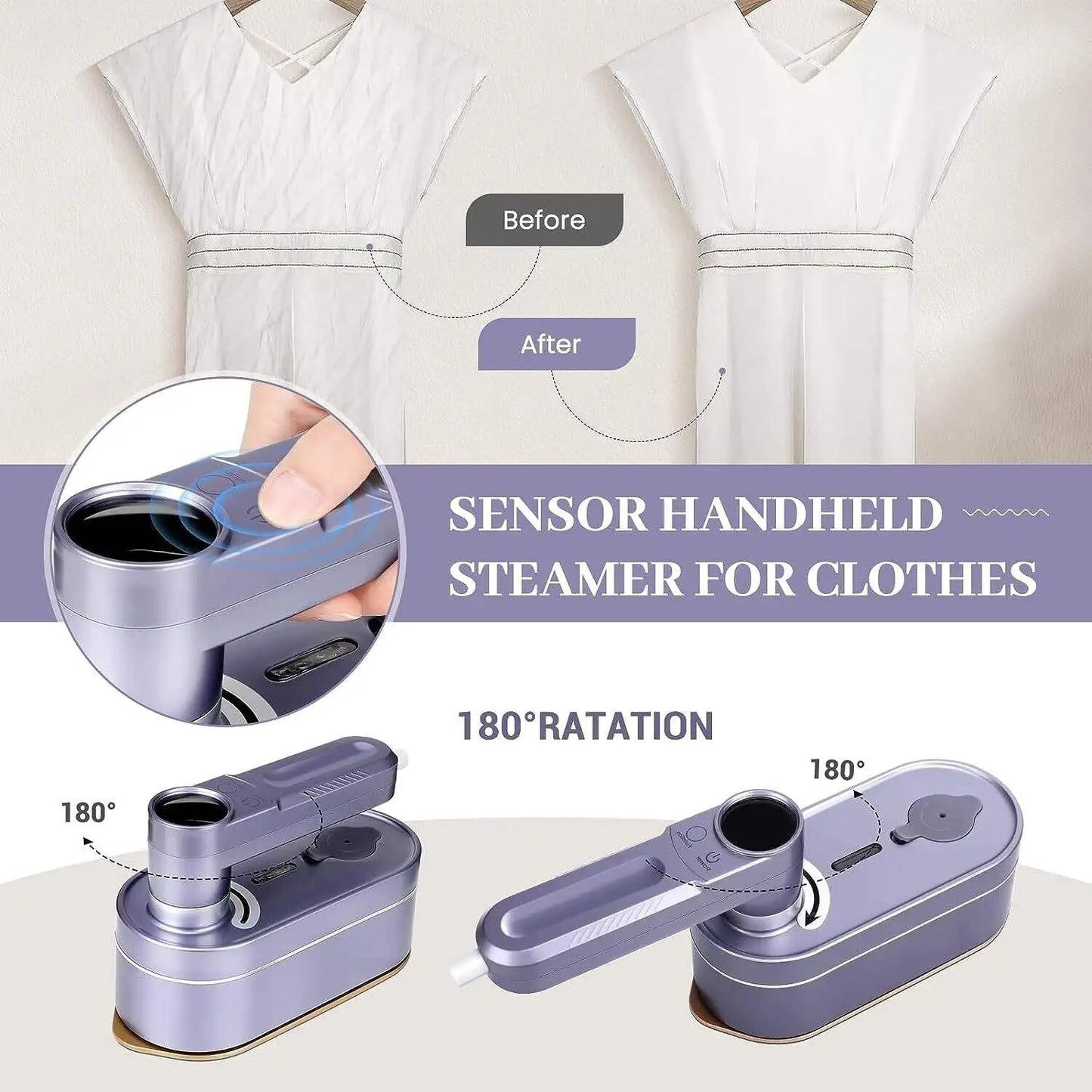 Foldable Garment Steam Iron With Digital Screen