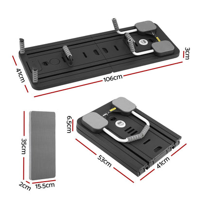 Everfit Pilates Reformer Abdominal Exercise Board Push Up Set Fitness Black